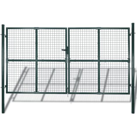 Garden Mesh Gate Fence Door Wall Grille 306x200 cm vidaXL