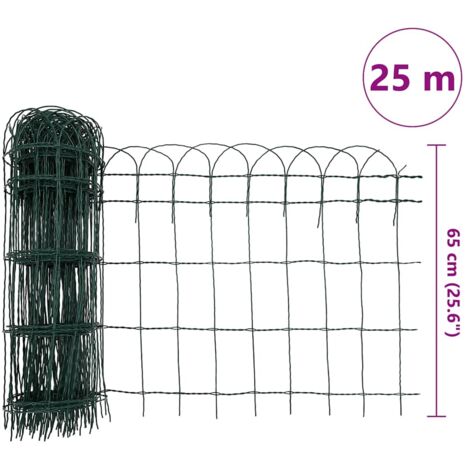 Garden Border Fence Powder-coated Iron 25x0.65 m vidaXL