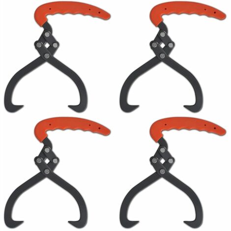 4 pcs Log Tongs with PVC Handle vidaXL