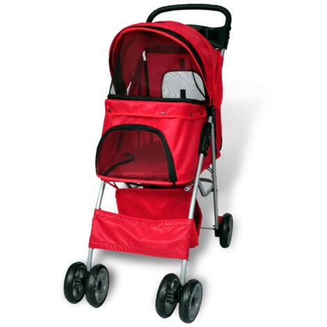 Folding Pet Stroller Dog/Cat Travel Carrier Red vidaXL