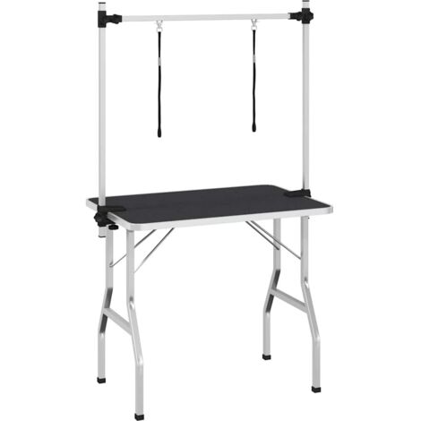 Bath Grooming Table for Dogs Cats Pets Adjustable 2 Loops vidaXL