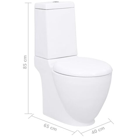 Ceramic Toilet Back Water Flow White vidaXL
