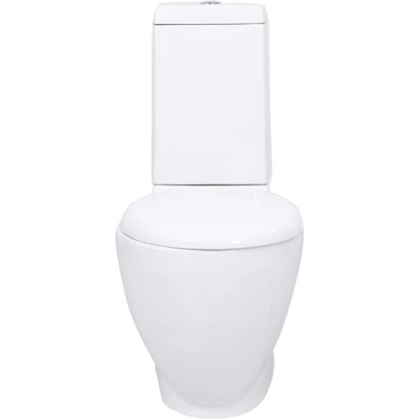 Ceramic Toilet Back Water Flow White vidaXL