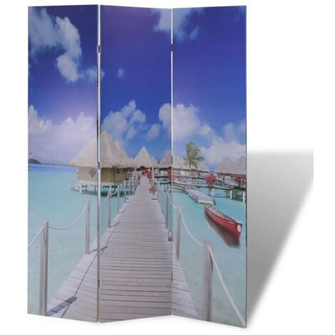 Folding Room Divider 120x170 cm Beach vidaXL