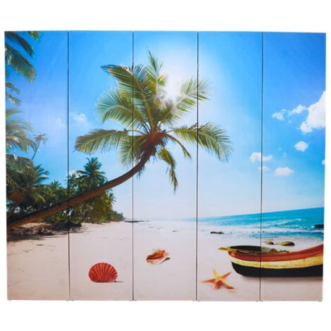 Folding Room Divider 200x170 cm Beach vidaXL