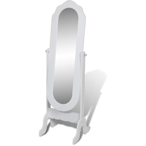 Free Standing Mirror White Adjustable - White