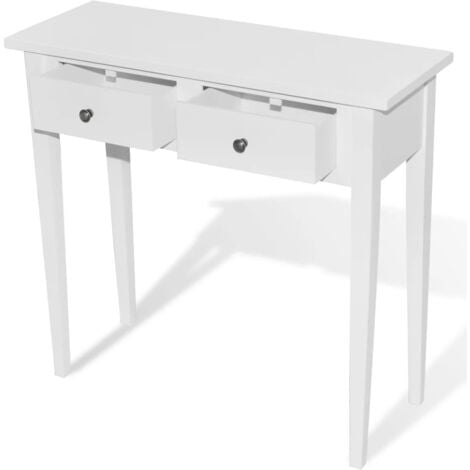 Dressing Console Table with Two Drawers White vidaXL