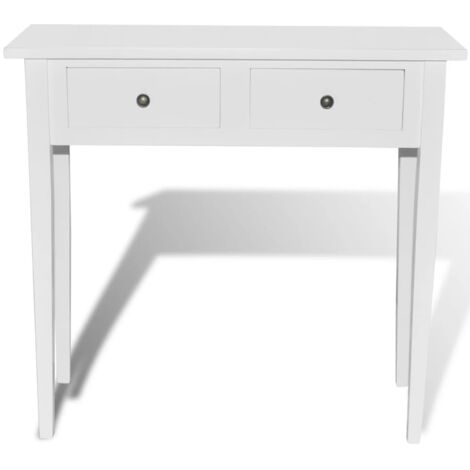 Dressing Console Table with Two Drawers White vidaXL