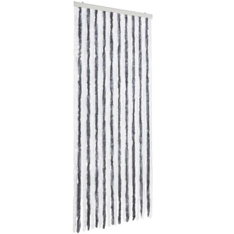 Insect Curtain Grey and White 90x220 cm Chenille vidaXL