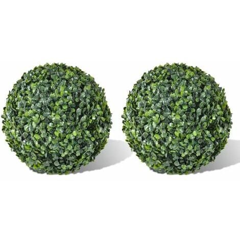 Boxwood Ball Artificial Leaf Topiary Ball 35 cm 2 pcs vidaXL