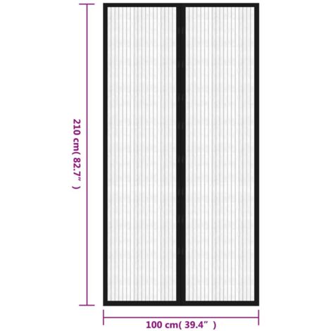 Insect Door Curtain 210 x 100 cm 2 pcs Magnet Black vidaXL