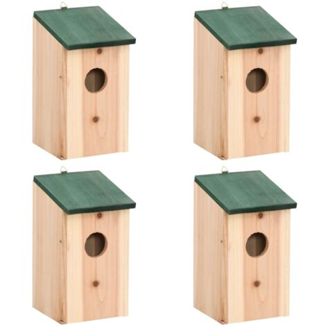 vidaXL Bird Houses 4 pcs Wood 12x12x22 cm