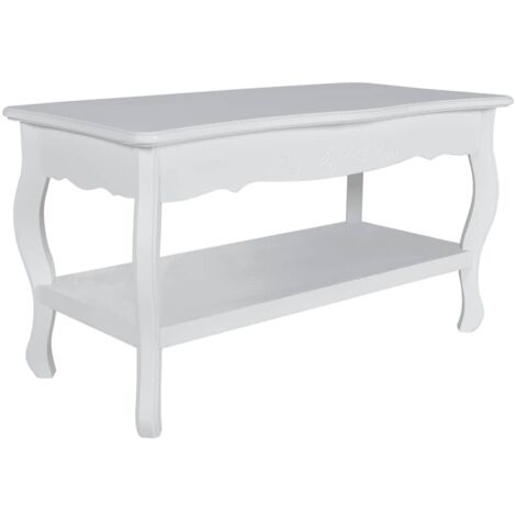 Coffee Table 2 Tiers MDF White vidaXL (1/5)