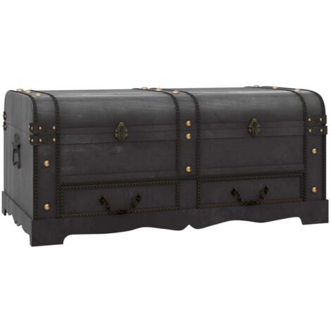 Wooden Treasure Chest Large Black vidaXL
