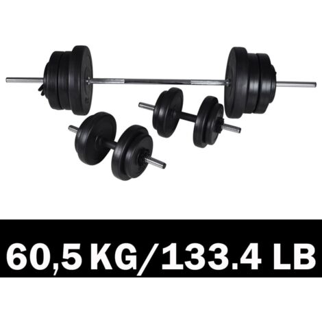 Barbell + 2 Dumbbell Set 60.5kg vidaXL