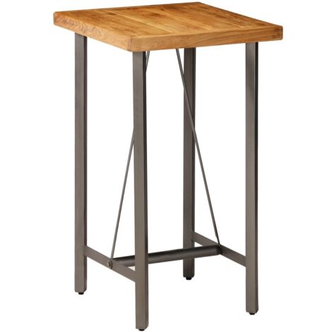 Table  Natural Wood, Grey  Solid reclaimed teak, Powder-coated steel vidaXL (1/5)