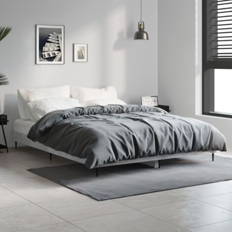 Bed Frame without Mattress Concrete Grey 140x190 cm vidaXL (1/5)