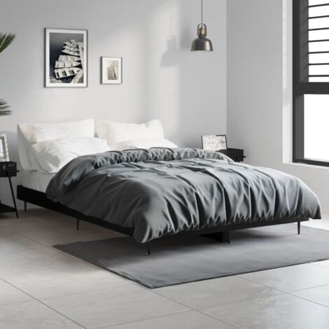 Bed Frame without Mattress Black 120x190 cm Small Double Engineered Wood vidaXL (1/5)