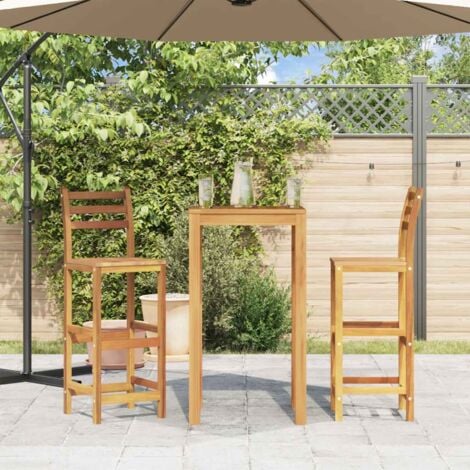 Bar Chairs 2 pcs Solid Acacia Wood vidaXL