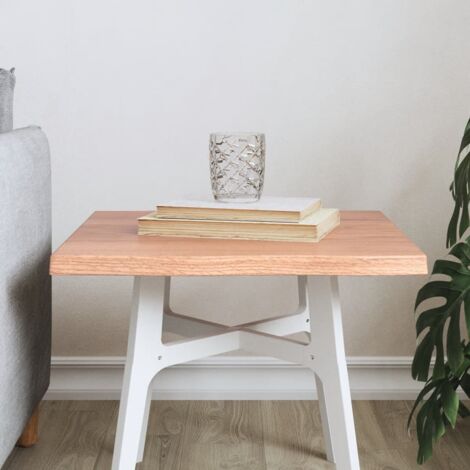 Table Top Light Brown 40x40x2 cm Treated Solid Wood Oak Live Edge vidaXL