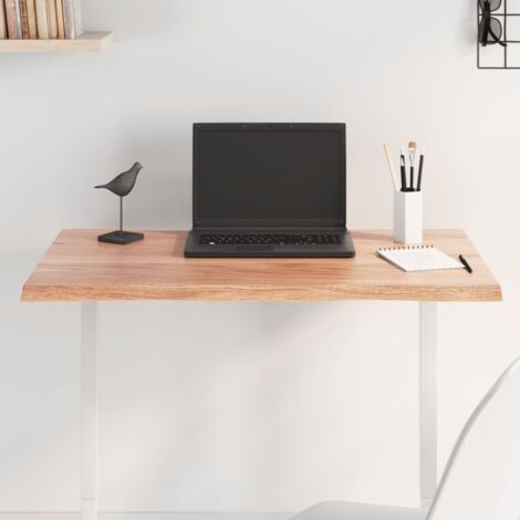 Table Top Light Brown 80x60x2 cm Treated Solid Wood Oak Live Edge vidaXL