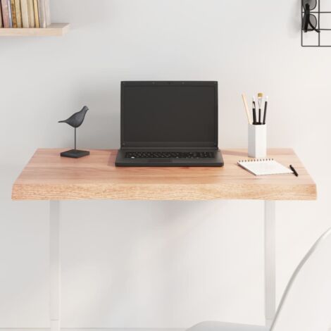 Table Top Light Brown 80x60x(2-4) cm Treated Solid Wood Live Edge vidaXL