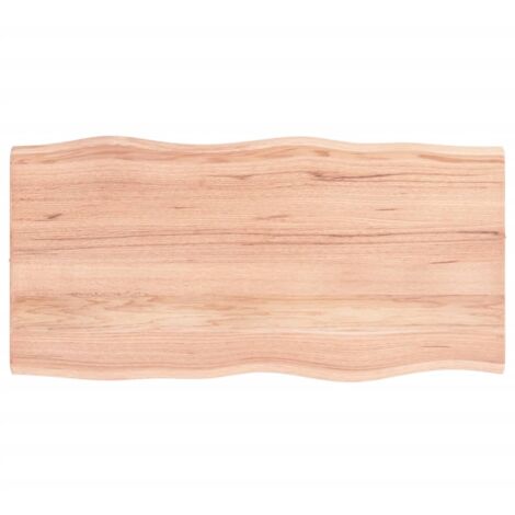 Table Top Light Brown 80x40x2 cm Treated Solid Wood Oak Live Edge vidaXL