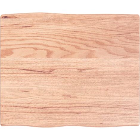 Table Top Light Brown 60x50x2 cm Treated Solid Wood Oak Live Edge vidaXL