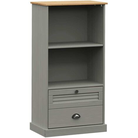 Bookcase VIGO Grey 60x35x114.5 cm Solid Wood Pine vidaXL (1/5)