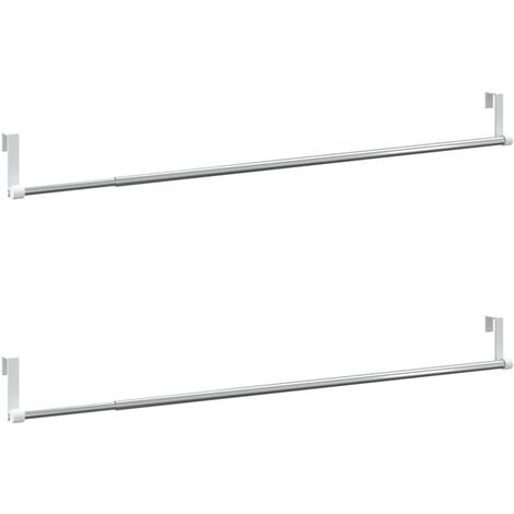 Curtain Rails 2 pcs White and Silver 60-105 cm Aluminium vidaXL