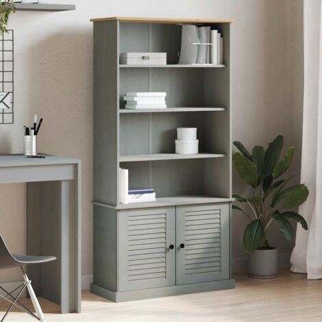Bookcase VIGO Grey 85x35x170 cm Solid Wood Pine vidaXL (1/5)