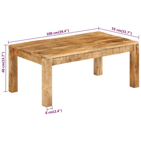 Coffee Table 100x55x40 cm Solid Wood Mango vidaXL