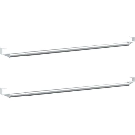 Curtain Rails 2 pcs White and Silver 40-60 cm Aluminium vidaXL