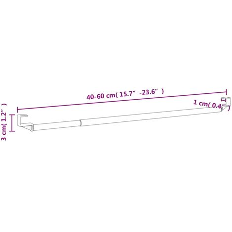 Curtain Rails 2 pcs White and Silver 40-60 cm Aluminium vidaXL