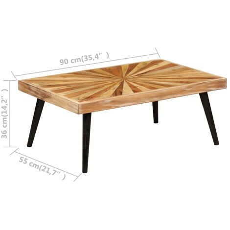 Coffee Table Solid Mango Wood 90x55x36 cm vidaXL