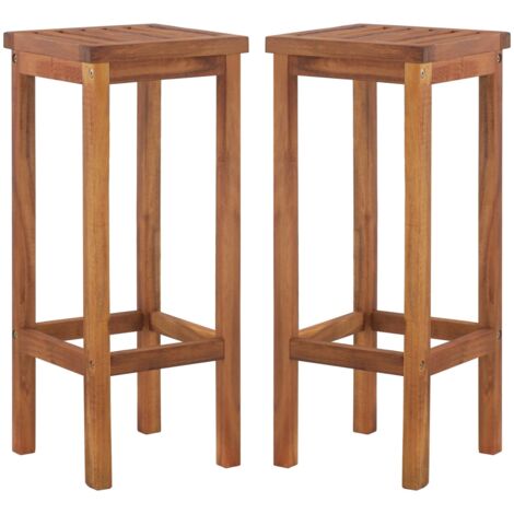 Bar Chairs 2 pcs Solid Acacia Wood vidaXL
