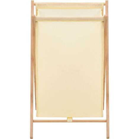 Laundry Basket Cedar Wood and Fabric Beige 42x41x64 cm vidaXL