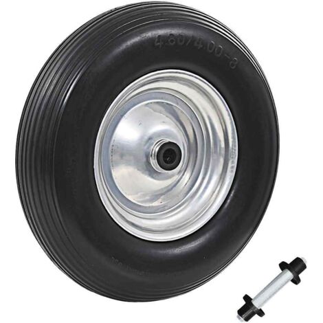 Wheelbarrow Wheel with Axle Solid PU 4.00-8 390 mm vidaXL