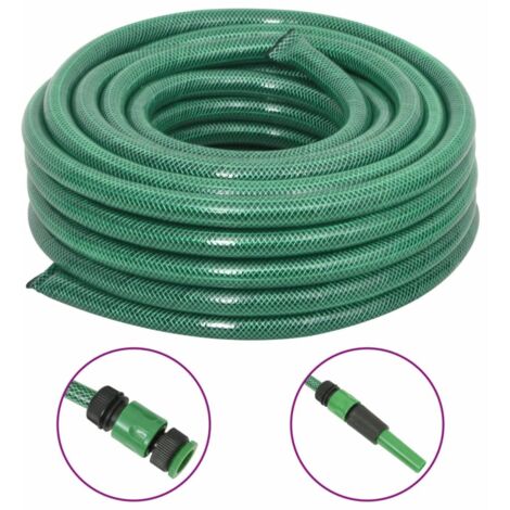 Garden Hose with Fitting Set Green 0.75" 30 m PVC vidaXL