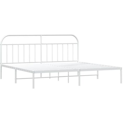 Bed Frame White Steel 200x200 cm Bed Frame Rectangular vidaXL (1/5)