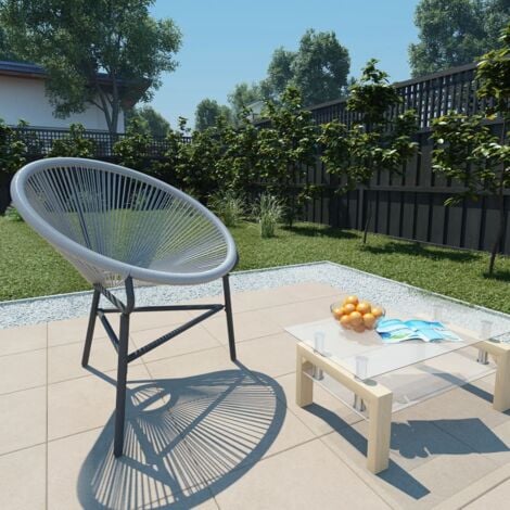 Garden Moon Chair Poly Rattan Grey vidaXL