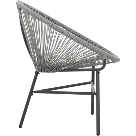 Garden Moon Chair Poly Rattan Grey vidaXL