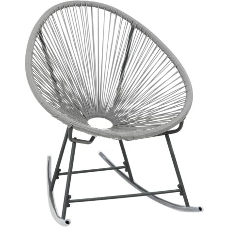 Rocking Chair Grey Polyethylene rattan, powder-coated steel vidaXL (1/5)