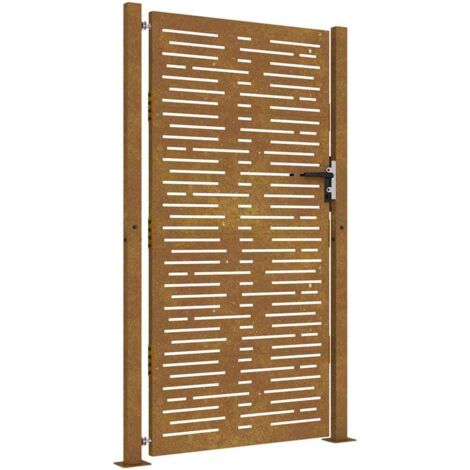 Garden Gate 105x180 cm Corten Steel Square Design vidaXL