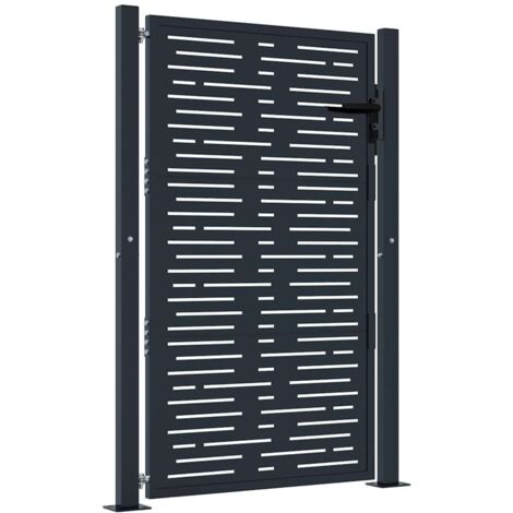 Garden Gate Anthracite 105x155 cm Steel Square Design vidaXL