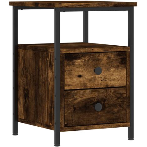 Bedside Cabinet Smoked Oak 34x35.5x50 cm Engineered Wood vidaXL