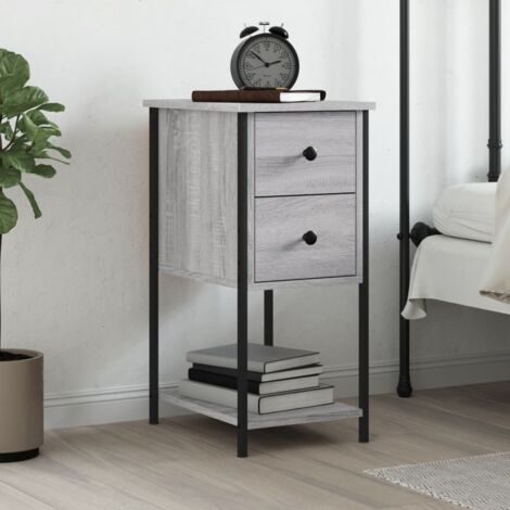 Bedside Cabinet Grey Sonoma 32x42x70 cm Engineered Wood vidaXL