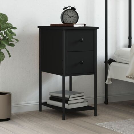 Bedside Cabinet Black 32x42x70 cm Engineered Wood vidaXL