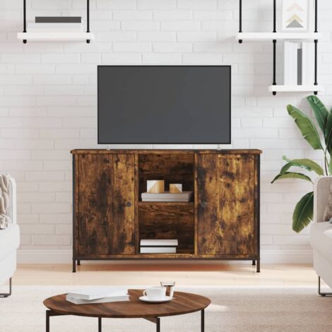 TV Cabinet Smoked Oak 100x35x65 cm Engineered Wood vidaXL (1/5)