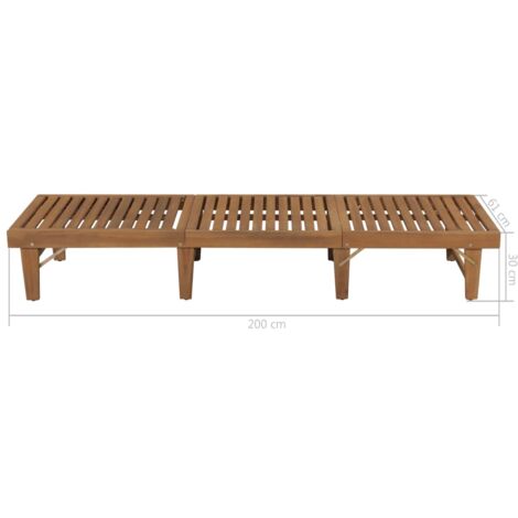 vidaXL Solid Acacia Wooden Sun Lounger Bed Pool Outdoor Garden Patio Seats 